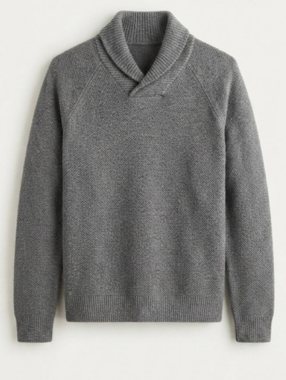 Nordsrom's Men's Shop  Heather Grey Shawl Collar Pullover Sweater Size Small - Picture 2 of 8